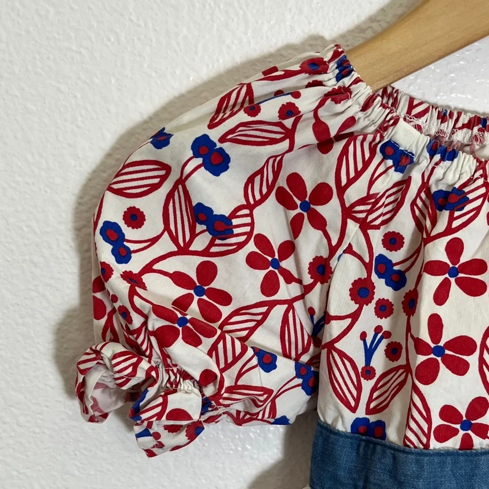 Matilda Jane Red Blue White Floral Top